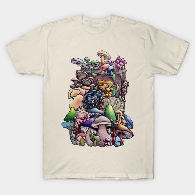Mushroom Stump T-Shirt by LivMyers